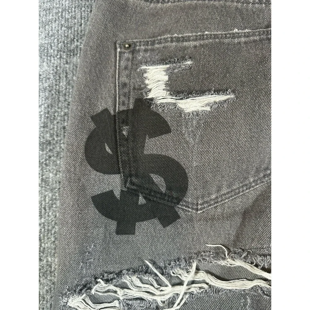 Ksubi Men's 33x31 Grey Jeans Distressed Chitch Fire Starter Designer EUC